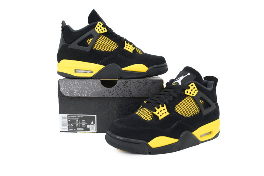 Air Jordan 4 Black & Yellow Thunder – Bold Streetwear Classic ⚡👟