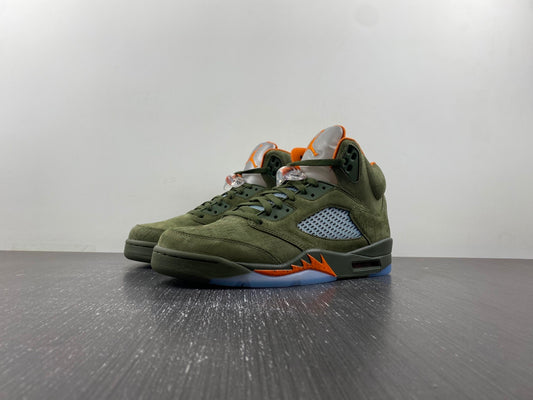 Air Jordan 5 Retro Olive Green & Orange Sneakers ๐๐ฅ