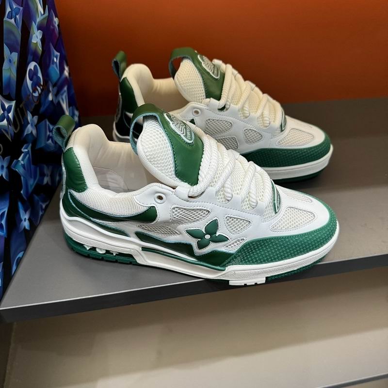White & Green Designer-Inspired Mesh Sneakers – Street Style Comfort Shoes
