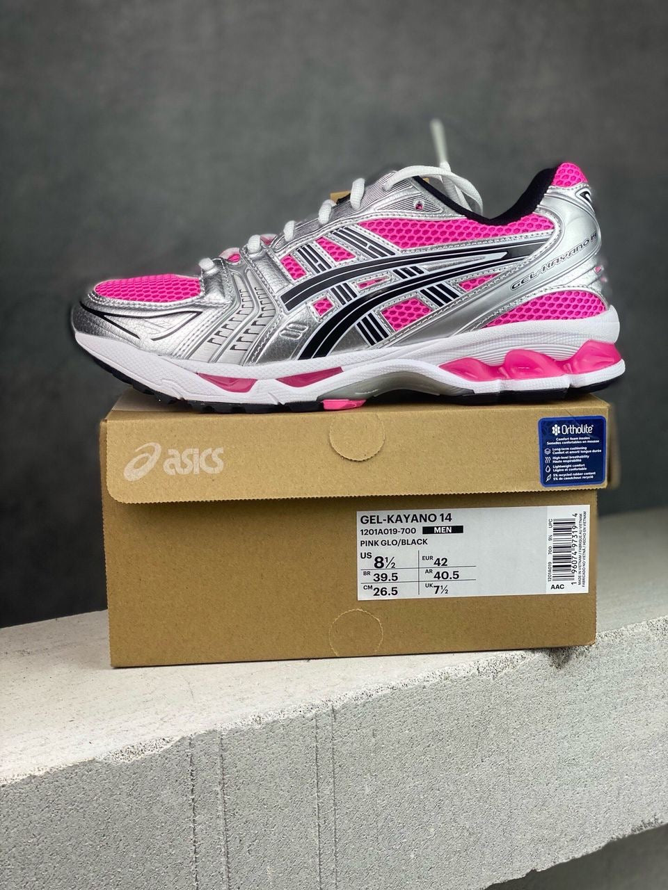 ASICS GEL-KAYANO 14 Pink/Glo Black Running Sneakers