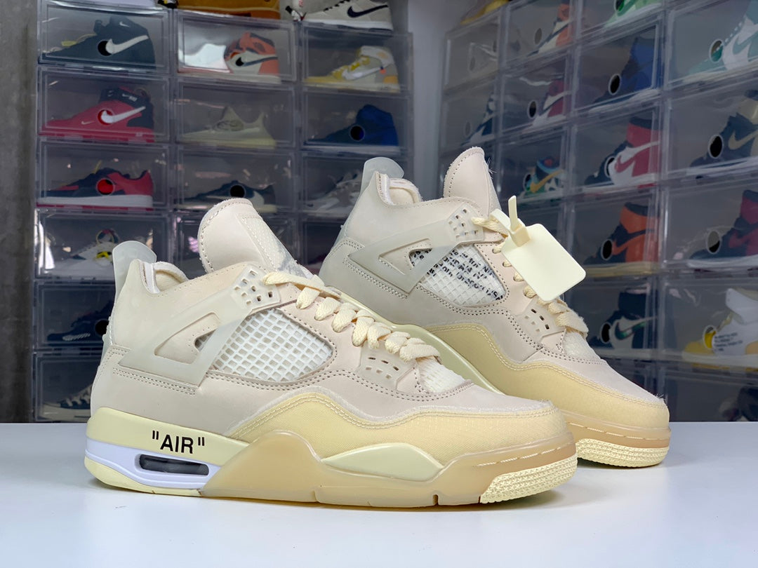 Luxury Cream Retro Basketball Sneakers