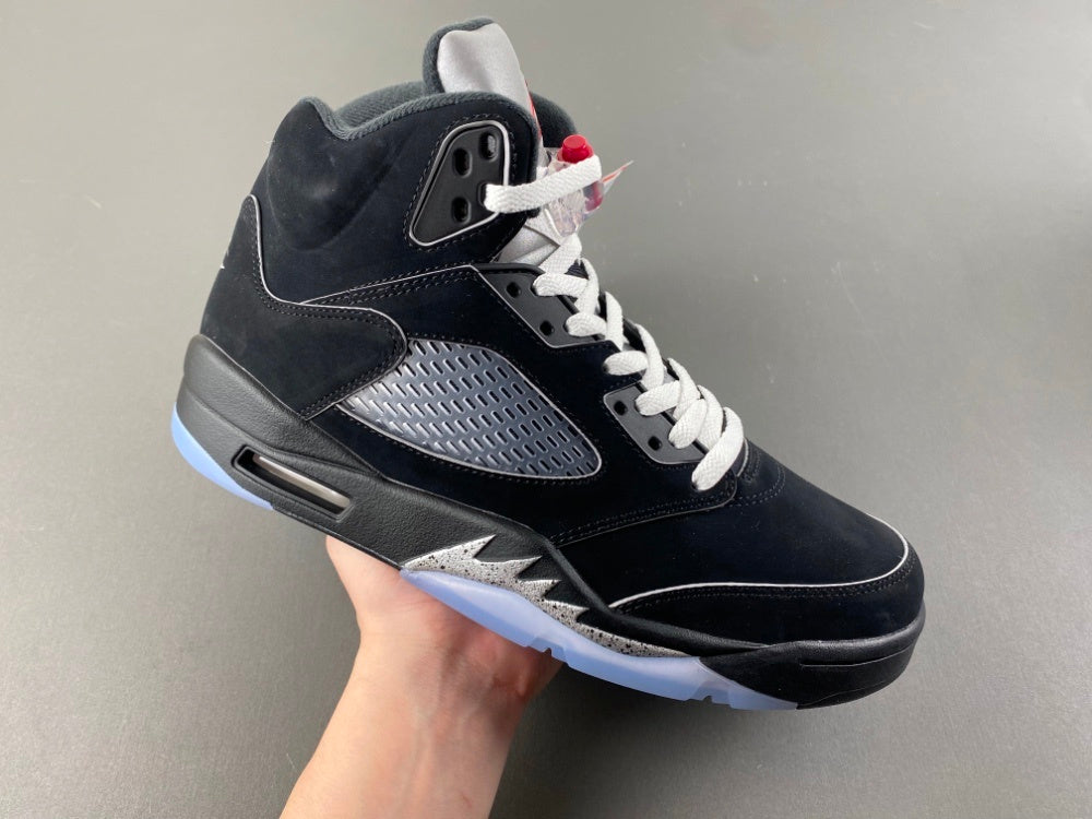 Air Jordan 5 Retro Black Metallic – Black Classic Premium Sneakers with Icy Sole
