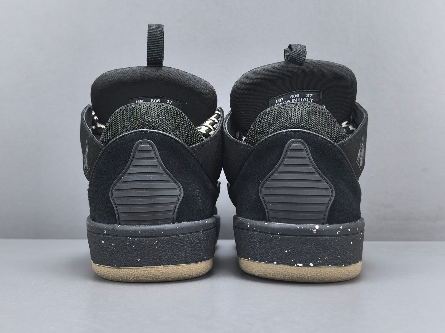 Lanvin Curb Black Zigzag Lace Sneakers