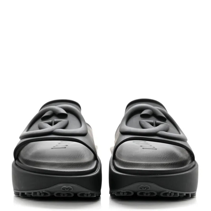 **Luxury Black Platform Slide Sandals – Comfortable Fashion Slippers for Women & Men**