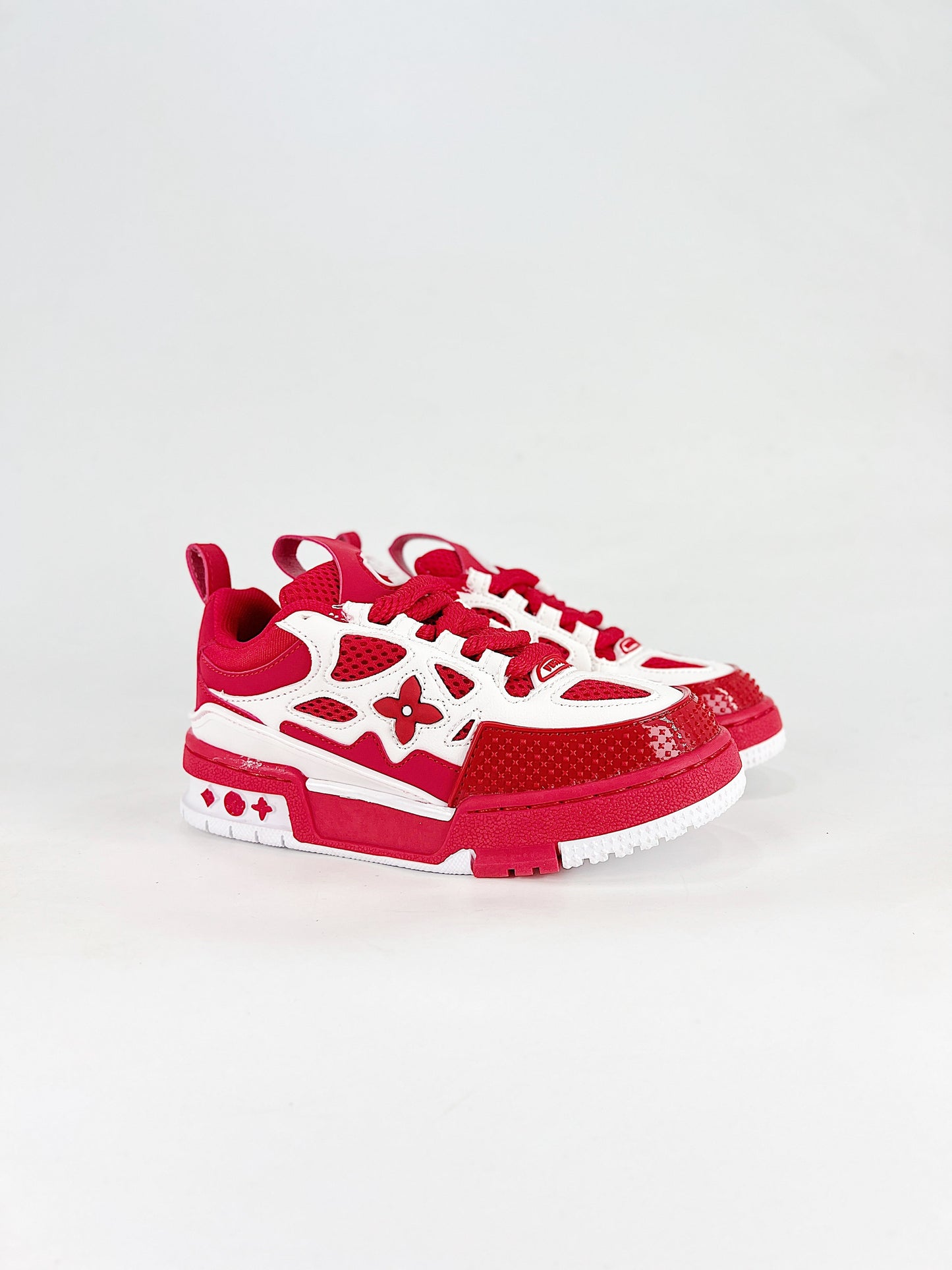 Louis Vuitton Red & White Monogram Chunky Sneakers