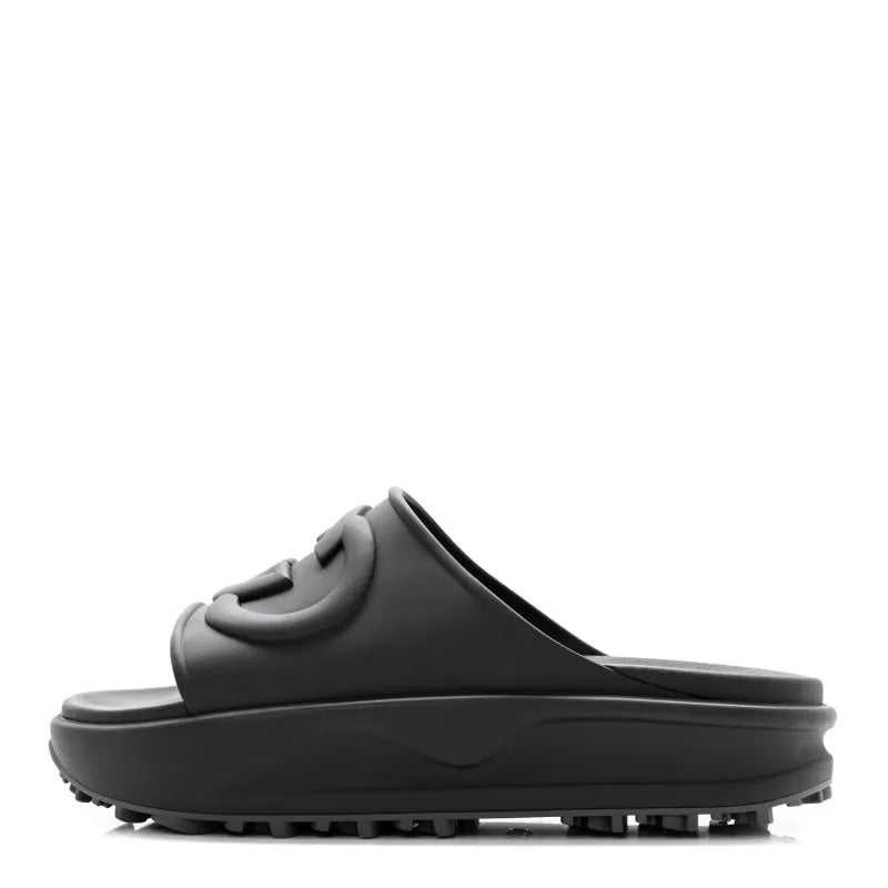 **Luxury Black Platform Slide Sandals – Comfortable Fashion Slippers for Women & Men**