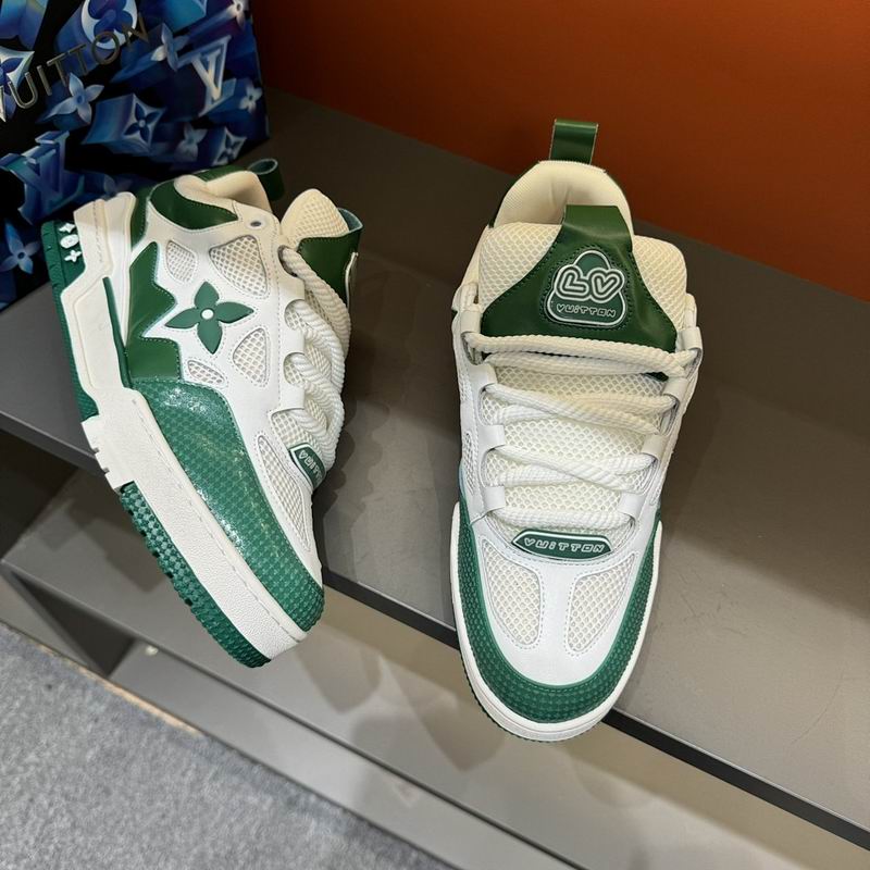 White & Green Designer-Inspired Mesh Sneakers – Street Style Comfort Shoes