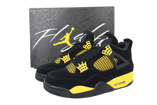 Air Jordan 4 Black & Yellow Thunder – Bold Streetwear Classic ⚡👟