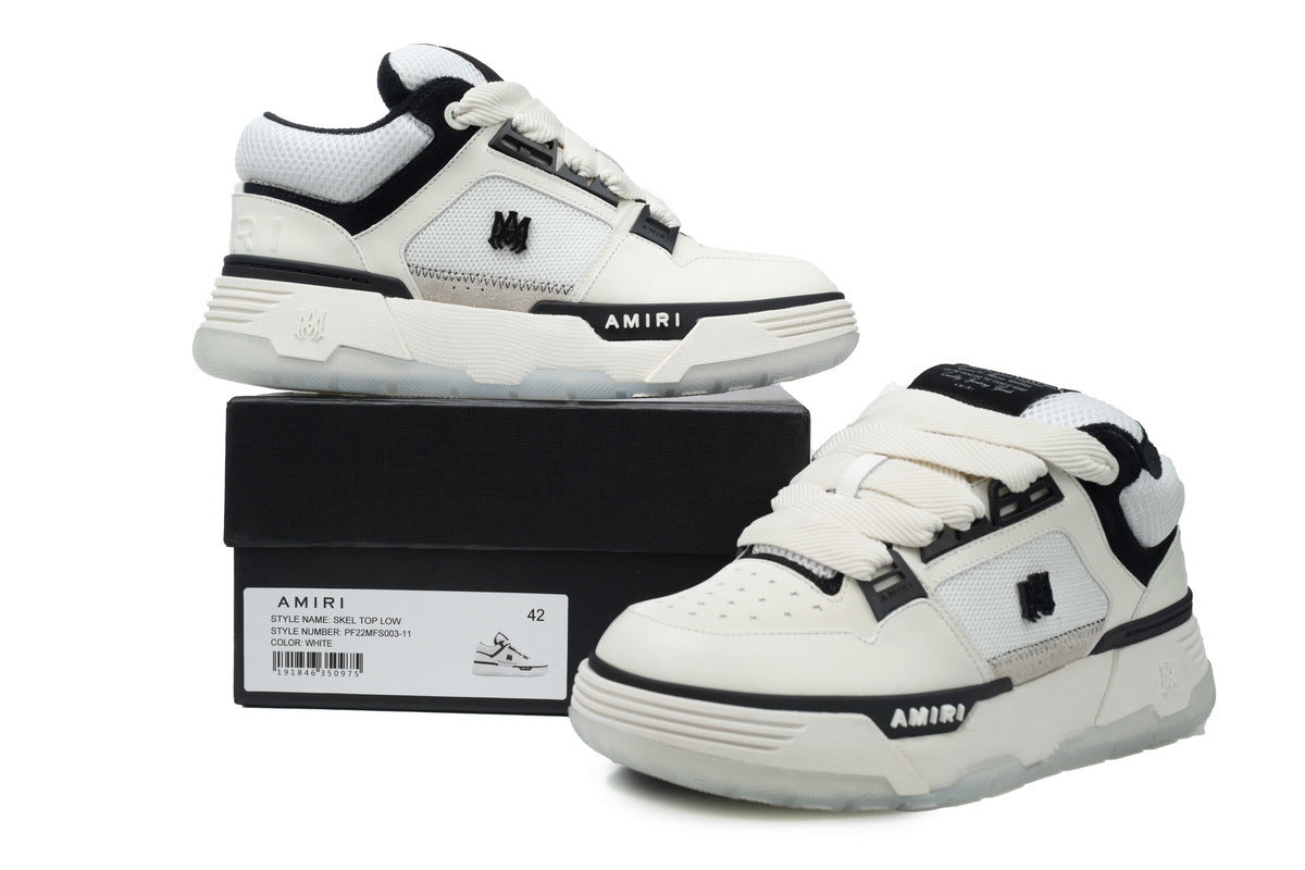 AMIRI White & Black Low Top Sneakers – Clean Luxury Street Style