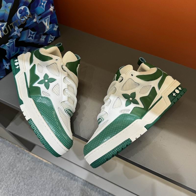 White & Green Designer-Inspired Mesh Sneakers – Street Style Comfort Shoes