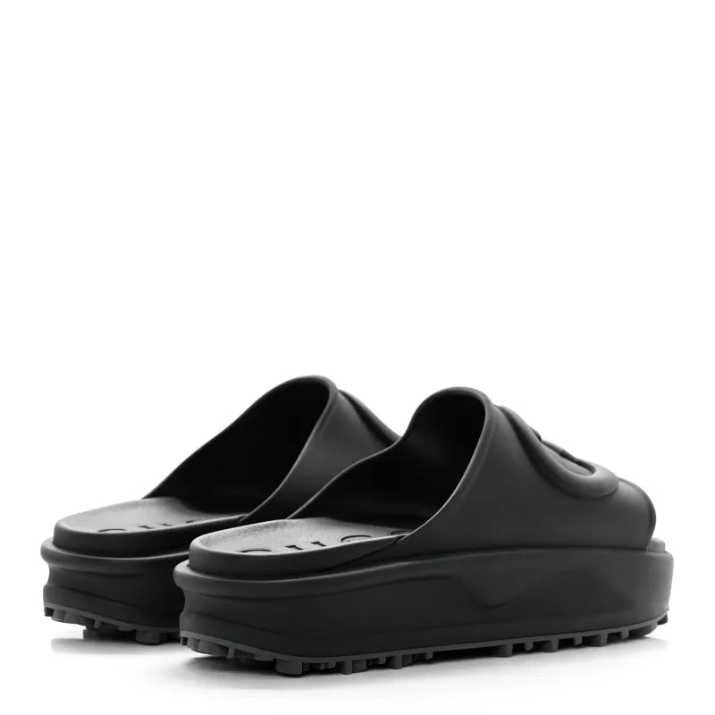 **Luxury Black Platform Slide Sandals – Comfortable Fashion Slippers for Women & Men**