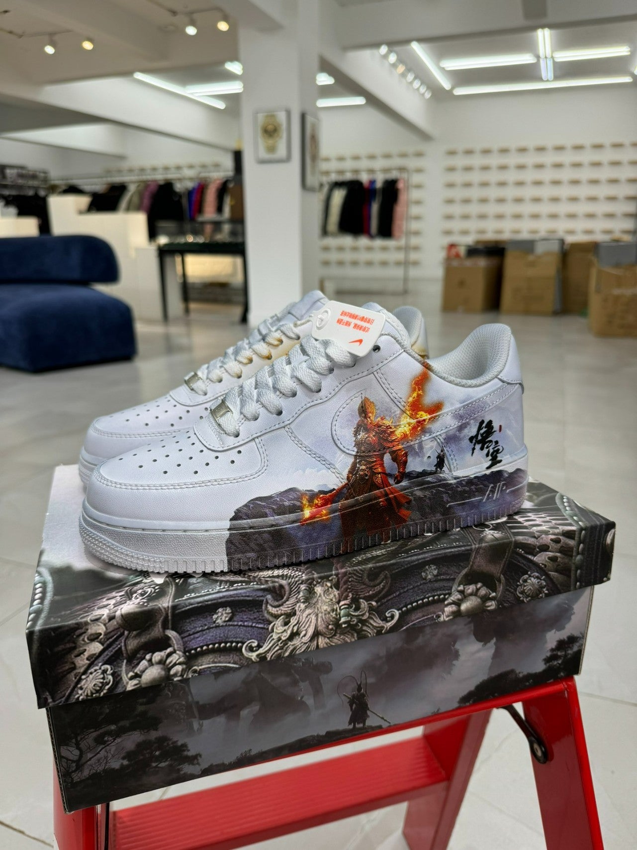 🔥 Custom Warrior Flame Air Force 1 Sneakers 🔥
