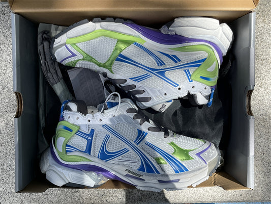 **Title:** Balenciaga Runner White Blue Green Sneakers 👟✨
⚡👟💙💚