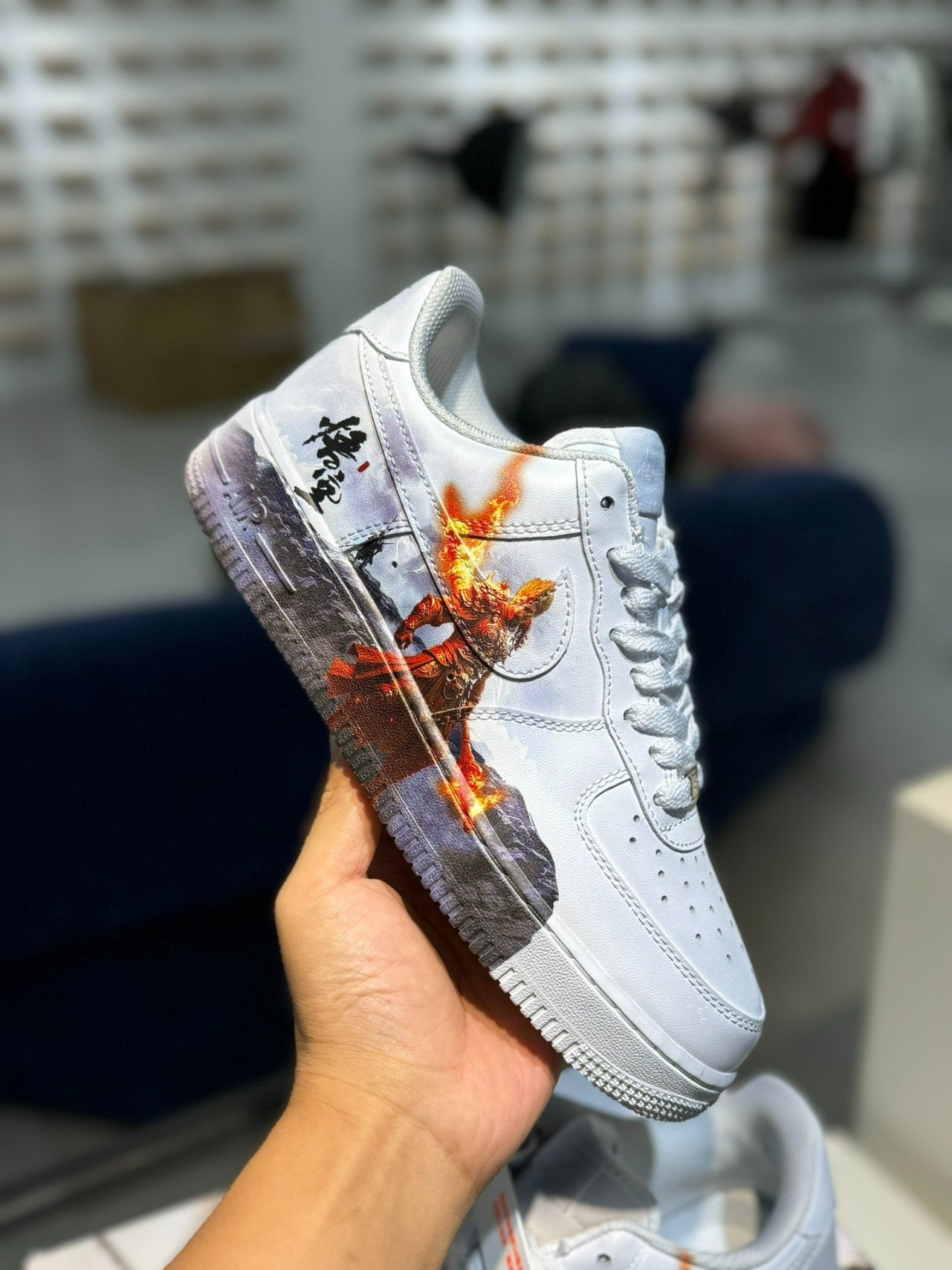 🔥 Custom Warrior Flame Air Force 1 Sneakers 🔥