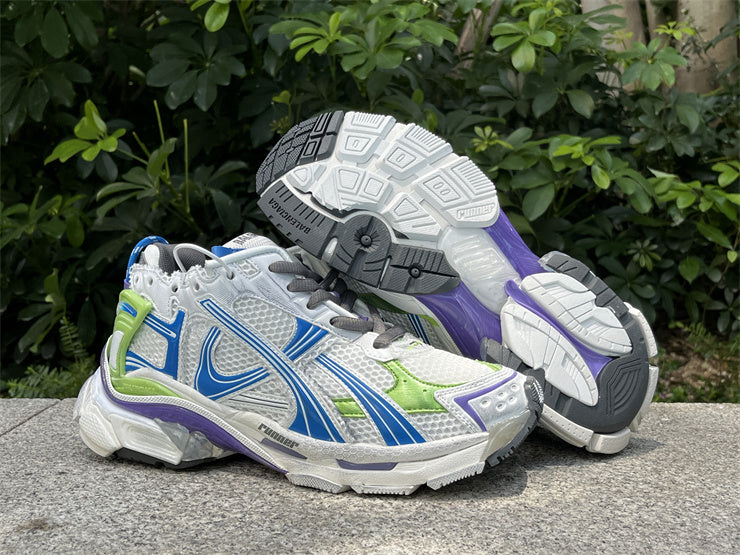 **Title:** Balenciaga Runner White Blue Green Sneakers 👟✨
⚡👟💙💚