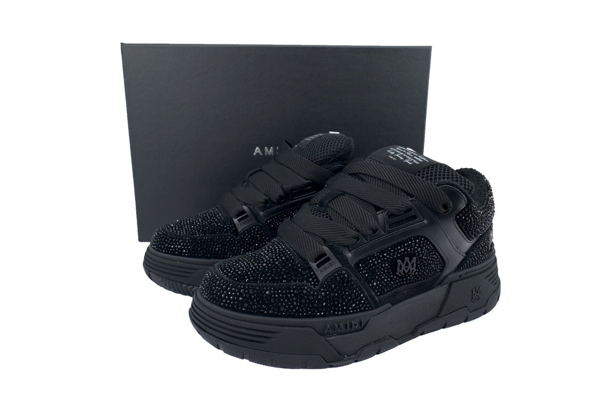 AMIRI Black Crystal-Embellished Low Top Sneakers ✨🖤