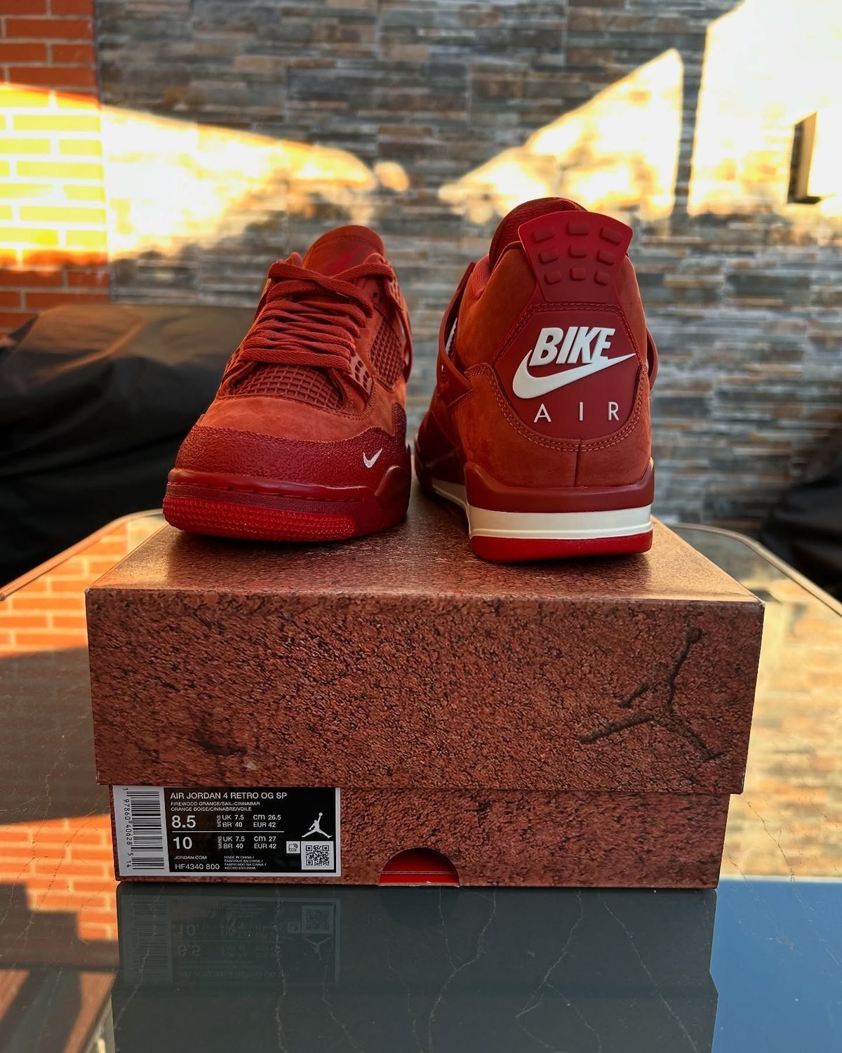 Red Suede Air Jordan 4 Style Sneakers