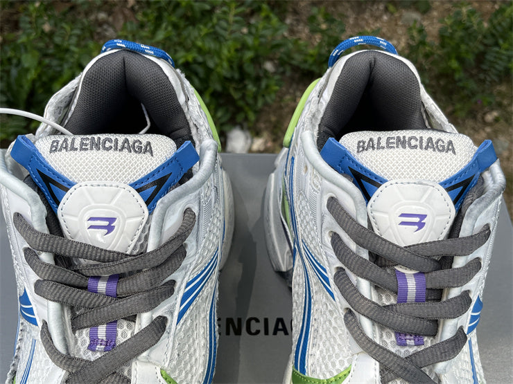 **Title:** Balenciaga Runner White Blue Green Sneakers 👟✨
⚡👟💙💚