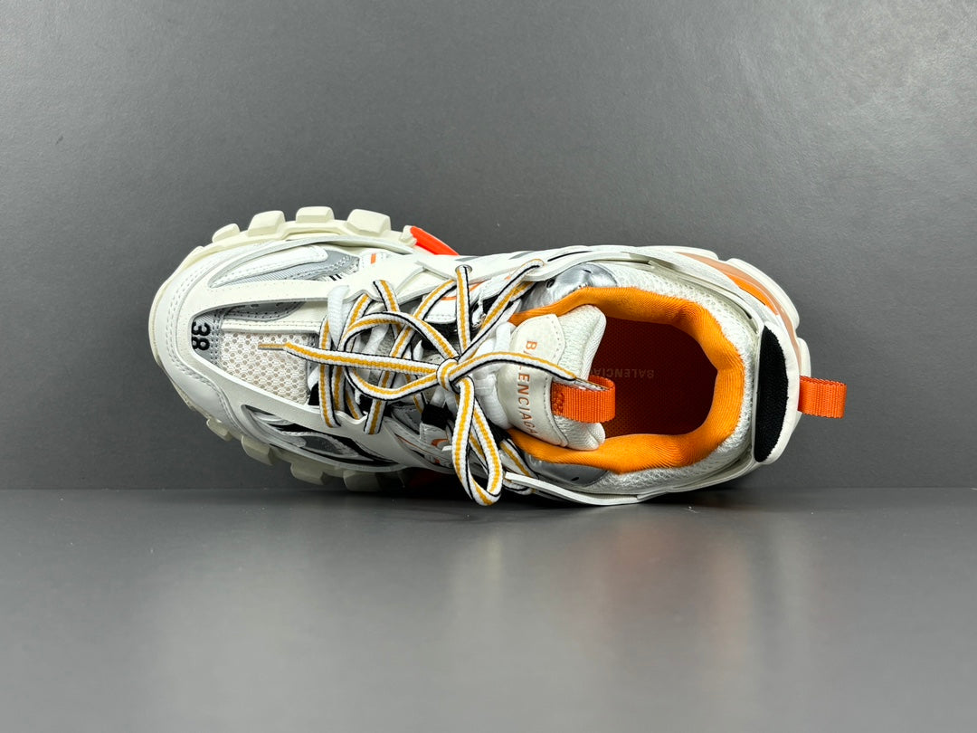 Balenciaga White & Orange Track Sneakers 🧡🤍👟
