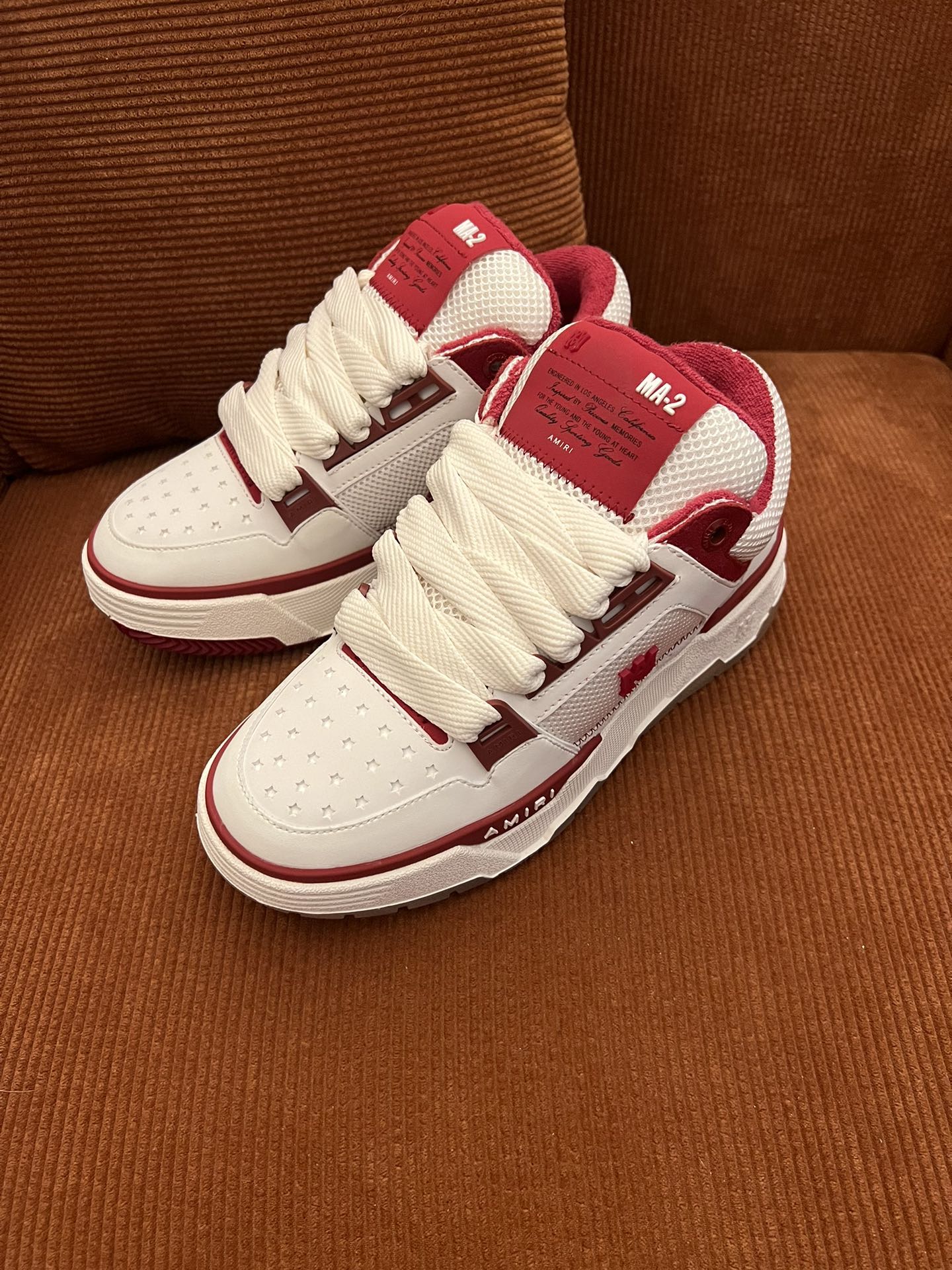Amiri MA-2 White & Red Chunky Sneakers