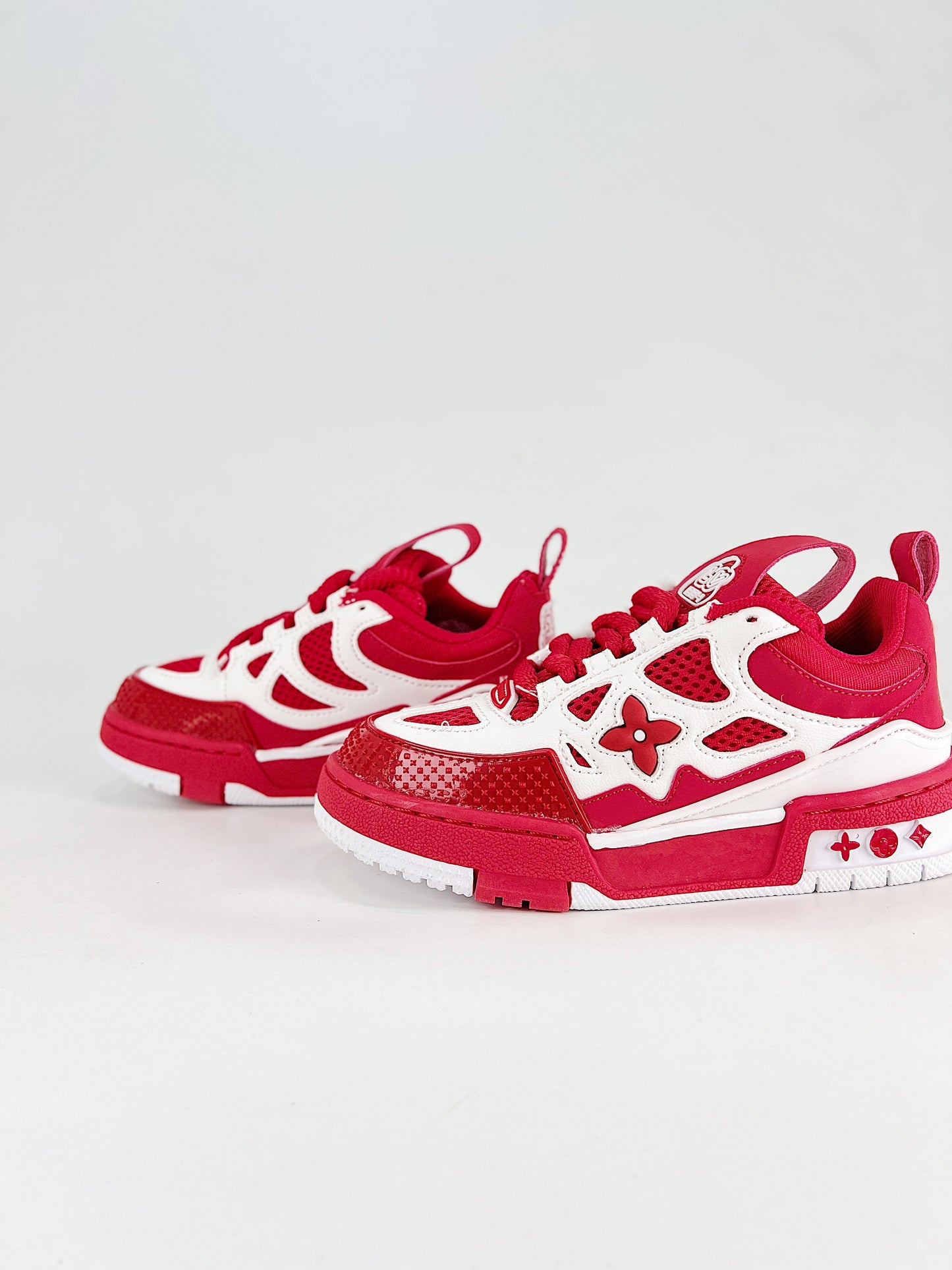 Louis Vuitton Red & White Monogram Chunky Sneakers