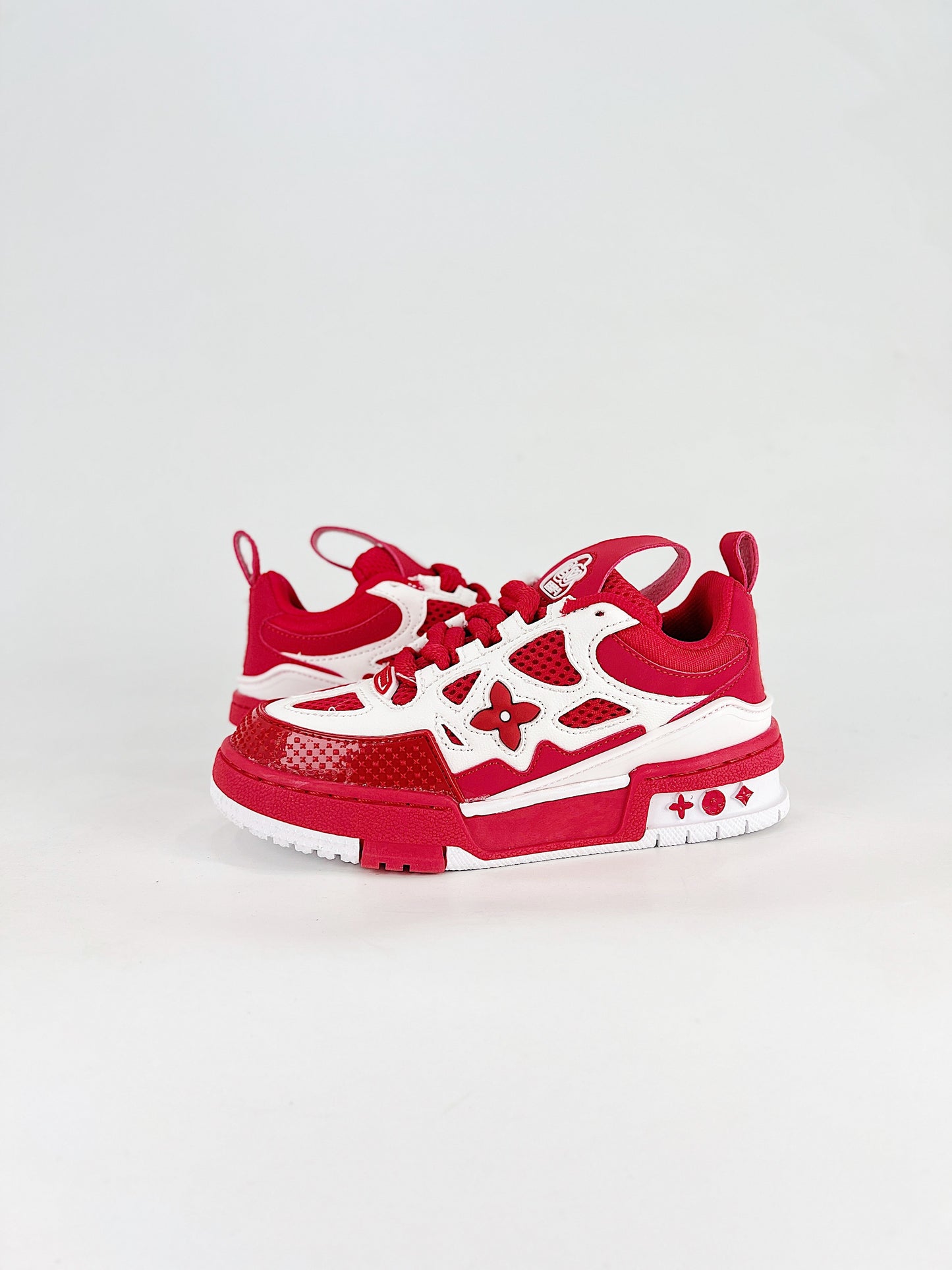Louis Vuitton Red & White Monogram Chunky Sneakers
