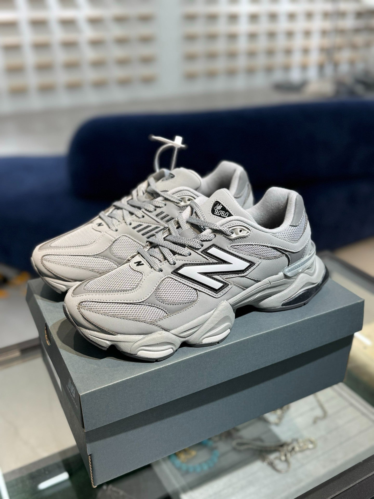 New Balance Grey Chunky Sneakers – Modern Comfort & Street Style