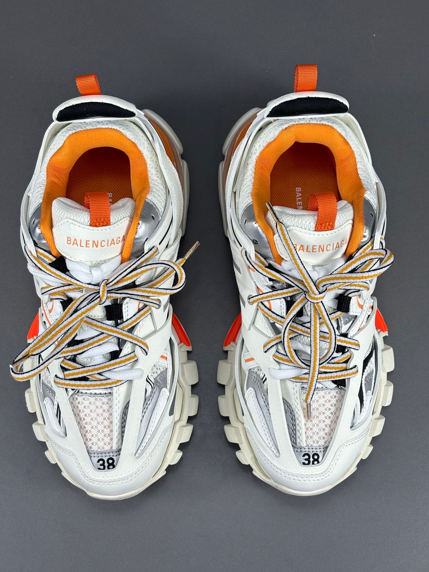 Balenciaga White & Orange Track Sneakers 🧡🤍👟